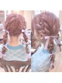 ツイン編み下ろし【立川/立川ヘアセット/卒業式袴/立川/国立】