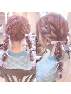 ロカット サロン(Roquat Salon) ツイン編み下ろし【立川/立川ヘアセット/卒業式袴/立川/国立】