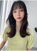 フェミニンロング/似合わせカット/メルティカラー/ぱっつん前髪