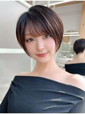 ハンサムショートクールショートセンターパート暗髪
