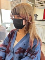 アトリエ エス atelier es HAIRDESIGN&nbsp;ハイトーン/お洒落ロング/エンドカラー/裾カラー/カシスレッド