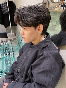 アディション 渋谷(ADITION) ジェントルショート　ダウンパーマ　センターパート