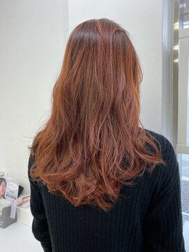クラン 岡本(Chlan) 大人ガーリー☆アプリコットオレンジ重ためロングヘア
