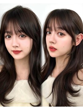 アマトウキョウ アユンチェ(AMA TOKYO×AYUNCHE) 前髪顔まわり韓国ヘアレイヤーカットサイドバンク2wayバンク韓国