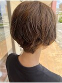 ショートボブ×白髪ぼかし