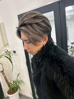 メンズサロン キング 枚方店(Men’s salon K!ng)&nbsp;フェザーショートアップバングセンターパートメンズハイライト