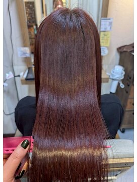 ヘアリゾート粋 ウナム 新宿東口店(enam) 髪質改善/ブラウンレッド/ストレートロング