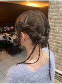 ヘアアレンジ/お出かけヘア/リボンアレンジ