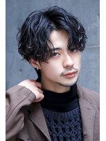 ルーシー 福岡大名店(LUCEY)&nbsp;フェザーパーマセンターパートシャドウパーマニュアンスパーマ