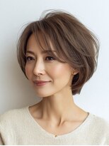 Heart's美人設計と白髪ぼかし専門店 青山表参道店 脱白髪染め/ショートヘア【ハーツ】&nbsp;白髪ぼかし脱白髪染め似合わせショートボブ40代50代60代
