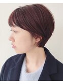 ハンサムショート/ピンク/耳かけショート