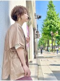 大人ショート×似合わせカット×ミルクティーアッシュ