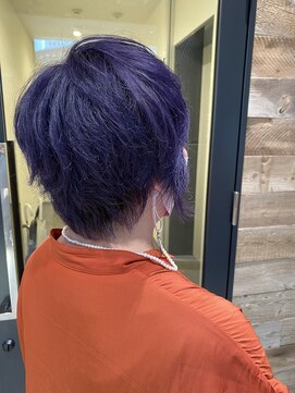 ベイショア(Bay Shore NY) アシメショート/イルミナカラー/パープル/ディープパープル