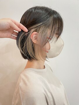 サクラ オモテサンドウ(SAKURA) ボブ×インナーカラーグレージュ/表参道/ケアブリーチ