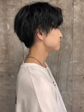 ソレイユ バイ アルフレッド(SOLEIL by alfRed) メンズパーマ 黒髪 マッシュショート 爽やか