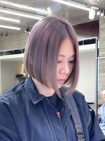 ヲタク(wotaku.)&nbsp;ラベンダーミルクティーホワイトシルバートリプルカラーミニボブ