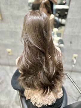 アクション 心斎橋店(ACTION) ブリーチ無しオリーブベージュ　レイヤーカット　韓国ヘア