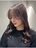 外ハネボブ美髪ワイドバングヘアスタイルミディアムヘア