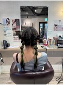 お呼ばれアレンジ ツインアレンジ リボン