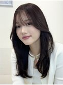 e42韓国ヘアーレイヤーカットブリーチなしラベンダーグレージュ