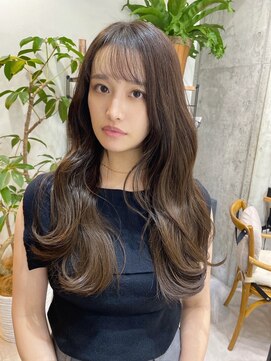 ディーエックス ウエスト(Dxxxx WEST) 韓国ロングヘア グレージュカラー