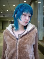 ギークス(GEEKS)&nbsp;【GEEKS渋谷】ターコイズブルー/ウルフ/ハッシュカット/前髪あり