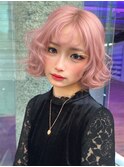 ミルクティーピンクケアブリーチダブルカラーハイトーン天神大名