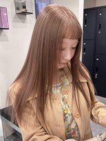 ベレーザ 渋谷(BELEZA)&nbsp;18430_ミルクブラウンロングレイヤーぱっつん前髪モカブラウン