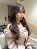 ブリーチなしで叶う暖色ブラウン×韓国ロングレイヤー