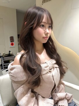 エンネ 新宿(enne) ブリーチなしで叶う暖色ブラウン×韓国ロングレイヤー