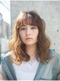 ノーブリーチカラー_毛先パーマウォーターフォール【北間/原宿】