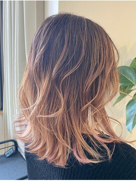 グランドール(Grandoll) バレイヤージュ×ホワイトピンクベージュ