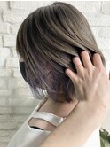 グレージュ×パープル