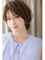 カバーヘア ブリス 上尾西口店(COVER HAIR bliss) 透け感シースルーバング前下がりボブショートZ上尾20代30代40代