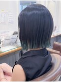 切りっぱなしボブ オリーブ グラデーションカラー 【横浜】
