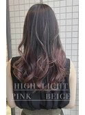 ピンク系　ハイライト