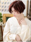 ■ベビーピンクアシンメトリーくせ毛風ボブ51-2浦和20代30代40代