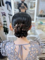 結婚式 二次会 お呼ばれ アップスタイル×パールピン