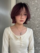 サンク 原宿 表参道(cinq)&nbsp;原宿ブリーチなしダブルカラーピンクベージュミディアムボブ20代