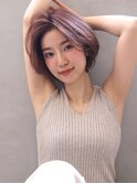【ROSE】ピンクベージュ＿韓国マッシュ＿ミニボブ