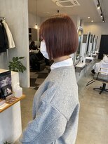 シェル 津山の手店(shel)&nbsp;大人可愛いミニボブ×ピンクブラウンカラー