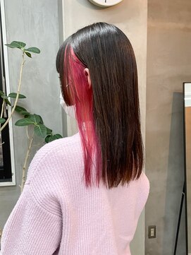 テトヘアー(teto hair) インナーカラーピンクカラー姫カットポイントカラー推しカラー