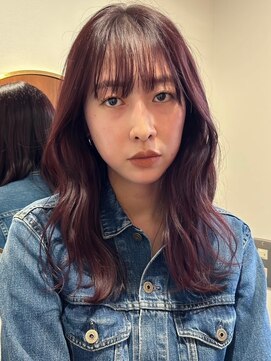 ニコ トウキョウ 渋谷(nico TOKYO) ダブルカラーチェリーレッドピンクブラウン韓国レイヤーロング