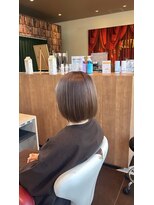アース いわき店(HAIR&MAKE EARTH)&nbsp;大人ツヤブラウンのナチュラル丸みボブ