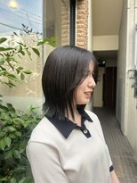 リサヘアーデザイン(RISA HAIR DESIGN) ぱつっとボブ×オリーブカラー