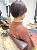 *滝田*首長効果前髪なしショートカットグレージュアッシュボブ