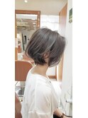 20代~40代小顔ショートボブアッシュブラウン耳掛け