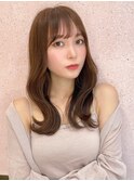 くびれヘア/ココアブラウン/透明感カラー/ツヤ感カラー