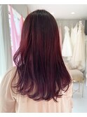 ブリーチなしの秋レッド