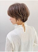 前髪あり耳掛け丸みくびれショートボブ20代30代40代50代(蘭)